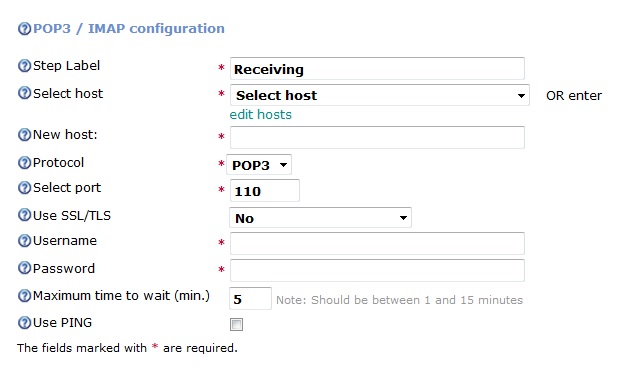 Email Round-trip POP3 / IMAP configuration