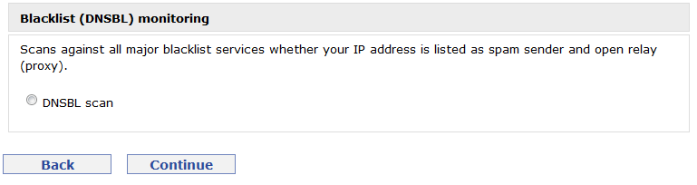 Blacklist (DNSBL) monitoring