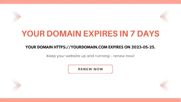 Your domain will soon expire