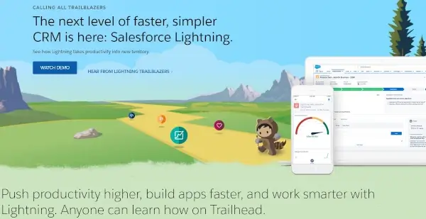 Salesforce Lightning's webpage