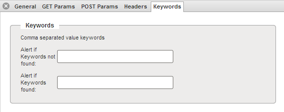 Keywords tab