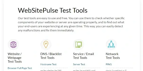 WebSitePulse Test Tools