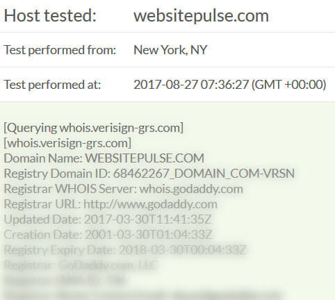 WHOIS result